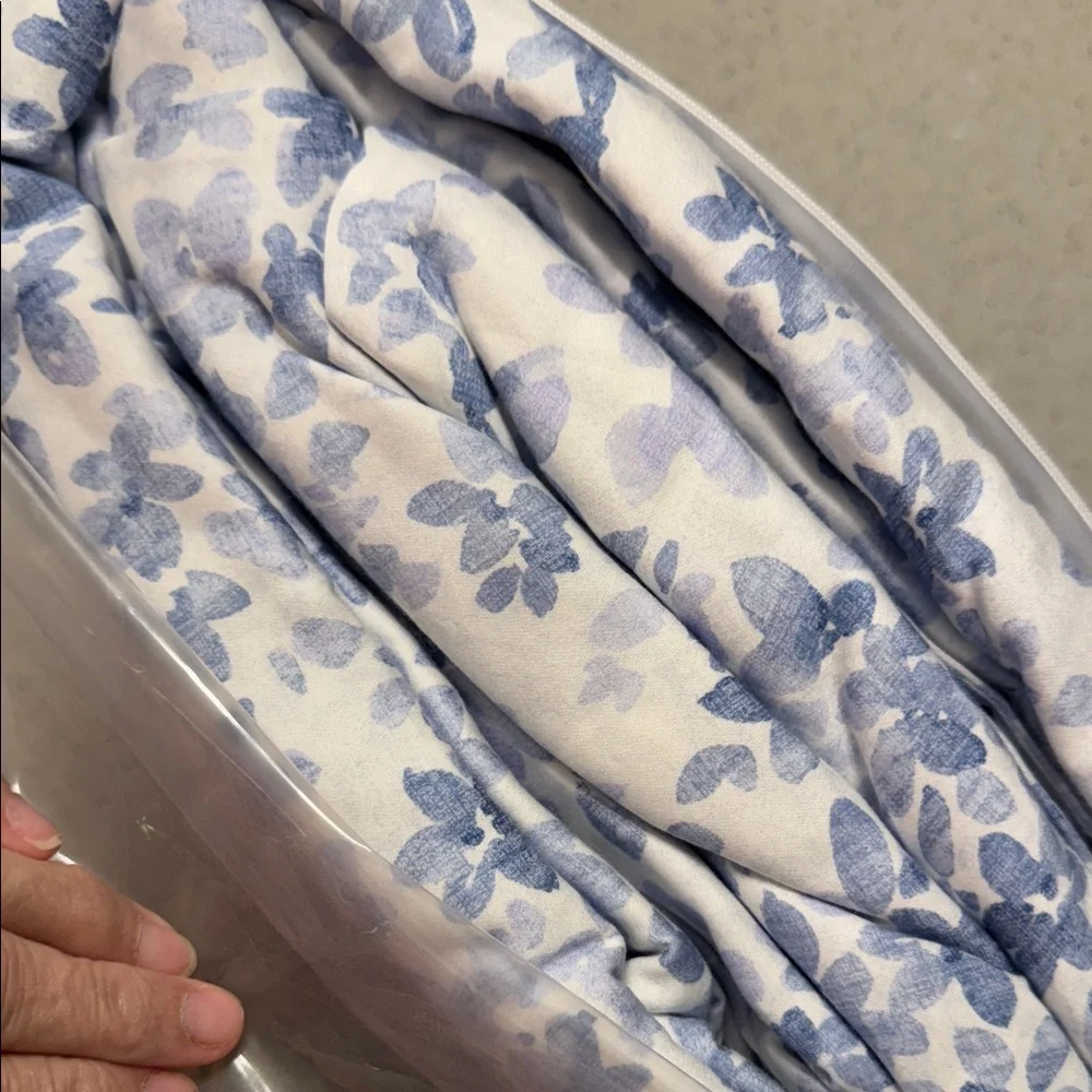 Sky Blue Floral Duvet Cover